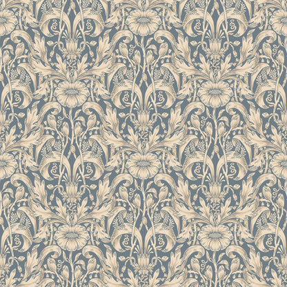 Emil is our interpretation of a classic medallion wallpaper pattern, featuring an intriguing richness of details with leaves and arching stems.