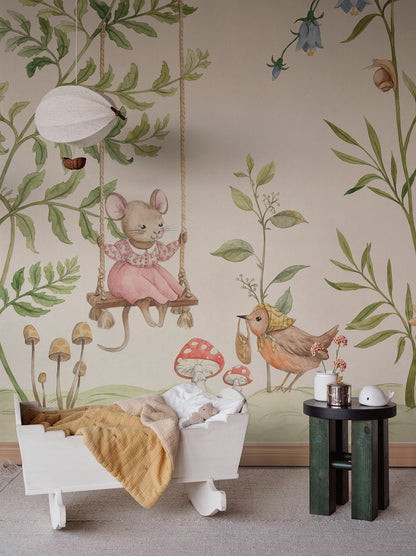 Transform any space into a whimsical haven with the Vilhelmina wallpaper. 