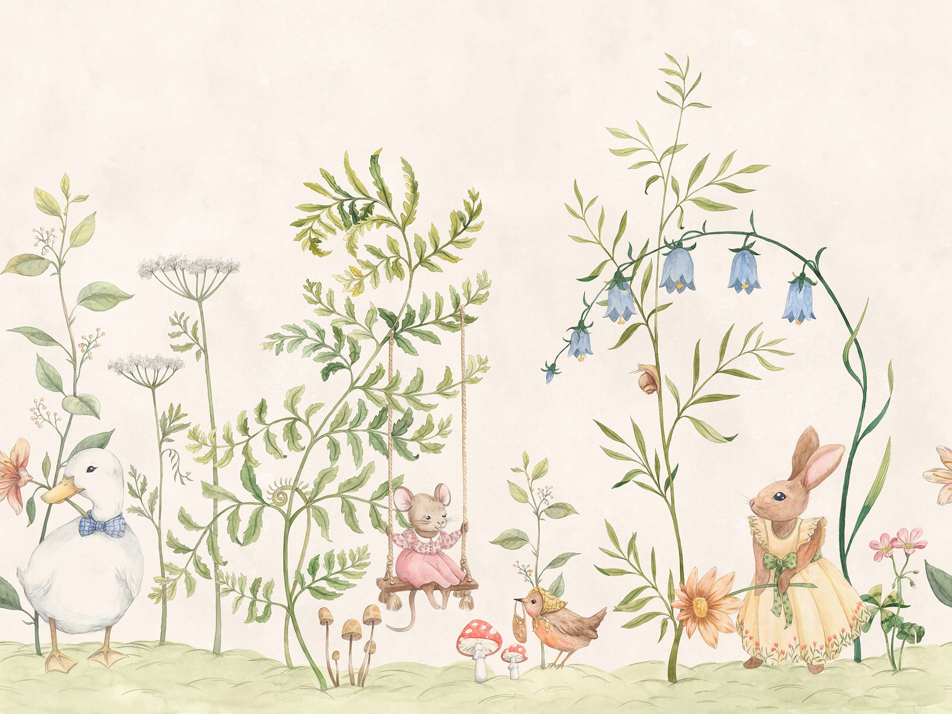 Transform any space into a whimsical haven with the Vilhelmina wallpaper. 