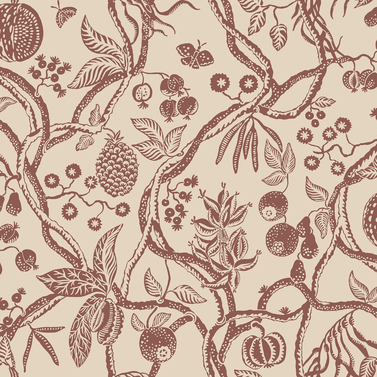 Immerse your space in the enchanting allure of the Tree of Life wallpaper in a rich burgundy hue.