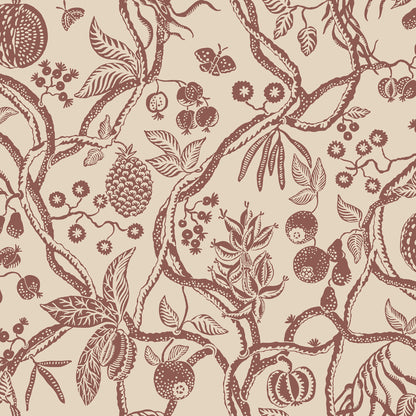 Immerse your space in the enchanting allure of the Tree of Life wallpaper in a rich burgundy hue.