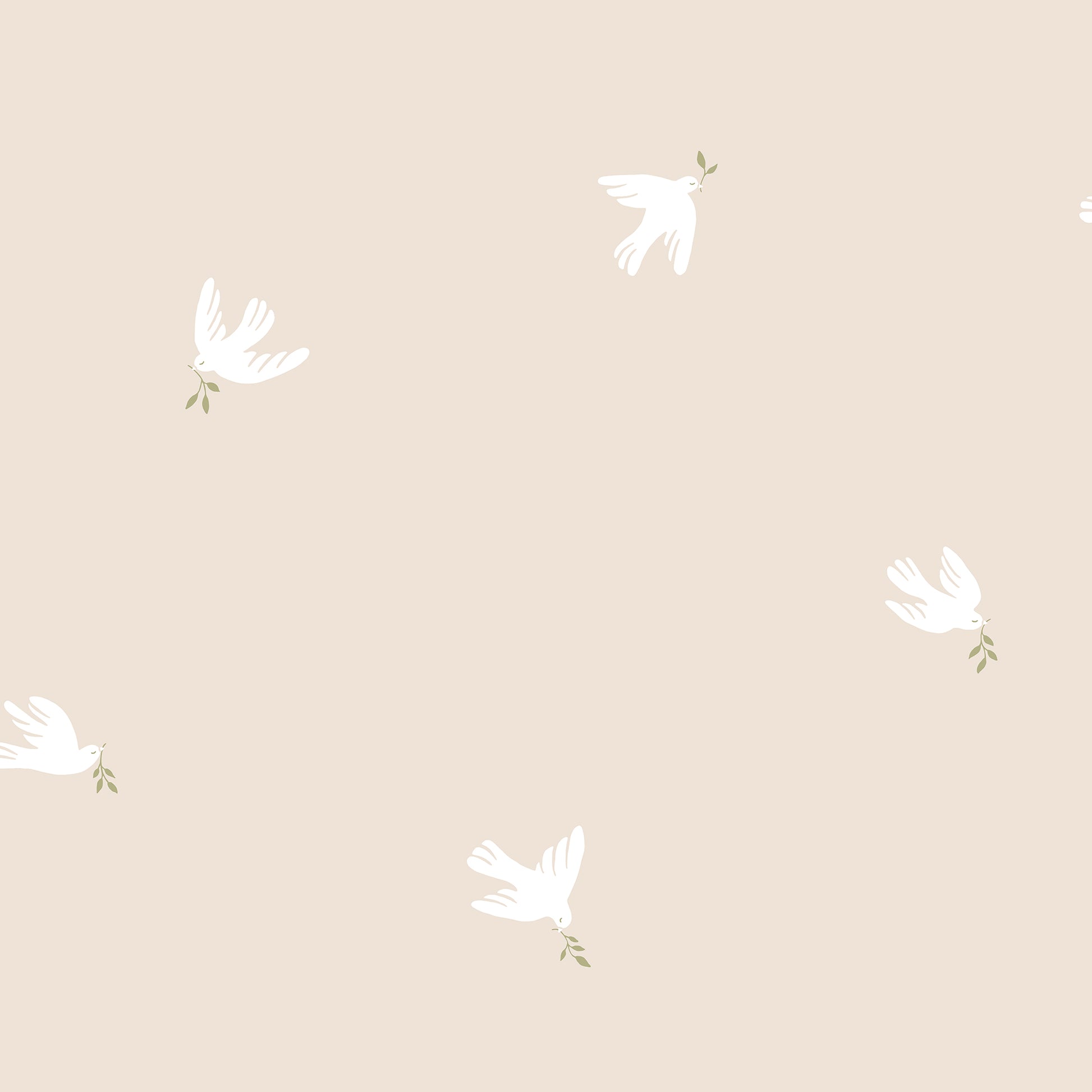  Radiating serenity and grace, the Frida wallpaper features stylized doves gliding through a sandstone sky. 