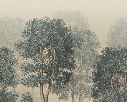 Let your walls whisper with the elegance of the Charles Mural. Inspired by Georg Ehret's botanical artistry, this mural captures a tranquil forest grove bathed in soft blue hues creating a vintage charm. 
