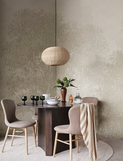 Georg Ehret's botanical elegance graces your walls with the Charles Mural in beige. This design blends historical artistry with a modern touch, creating a relaxing forest grove. 