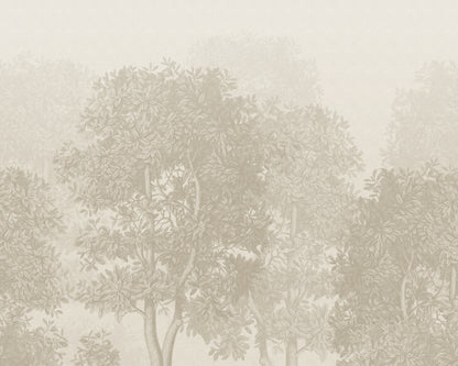 Georg Ehret's botanical elegance graces your walls with the Charles Mural in beige. This design blends historical artistry with a modern touch, creating a relaxing forest grove. 