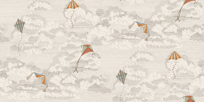 Bonnie and Kites wallpaper captures the playful whimsy of kites soaring across a hand-drawn sky.