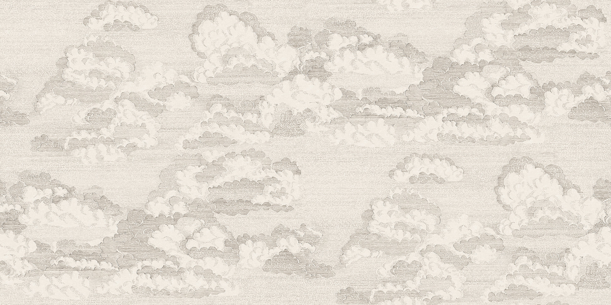 Experience the quiet elegance of the Bonnie wallpaper in graphite. This design captures a dreamy sky view with scattered clouds that evoke classic etchings
