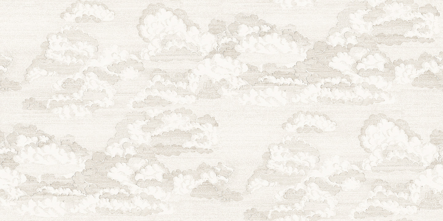 Bonnie invites tranquility with its hand-drawn clouds on wallpaper, evoking a dreamy atmosphere reminiscent of old etchings.