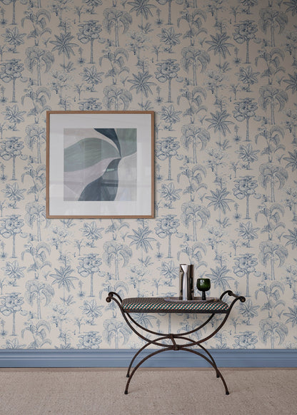 Discover the enchanting jungle kingdom with our Adele wallpaper. Intricate palm drawings combine with hidden exotic animals to create a mesmerizing tableau that captivates both young and old.