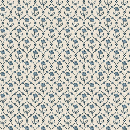 Elena Blue: A Timeless Floral Embrace
Elena in Blue offers a classic floral medallion design with echoes of domino paper and folk trellis patterns. This delicate print brings a touch of history, elegance, and charm to any room.