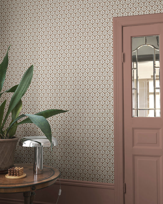 Elena Terracotta: A Timeless Floral Elegance
Experience the charm of the 19th century with Elena in Terracotta. This floral medallion pattern intertwines rustic elegance with the historical beauty reminiscent of folk motifs and domino paper. 
