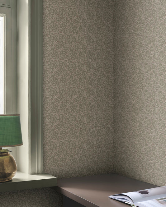 Whimsical Coral Garden Green Wallpaper