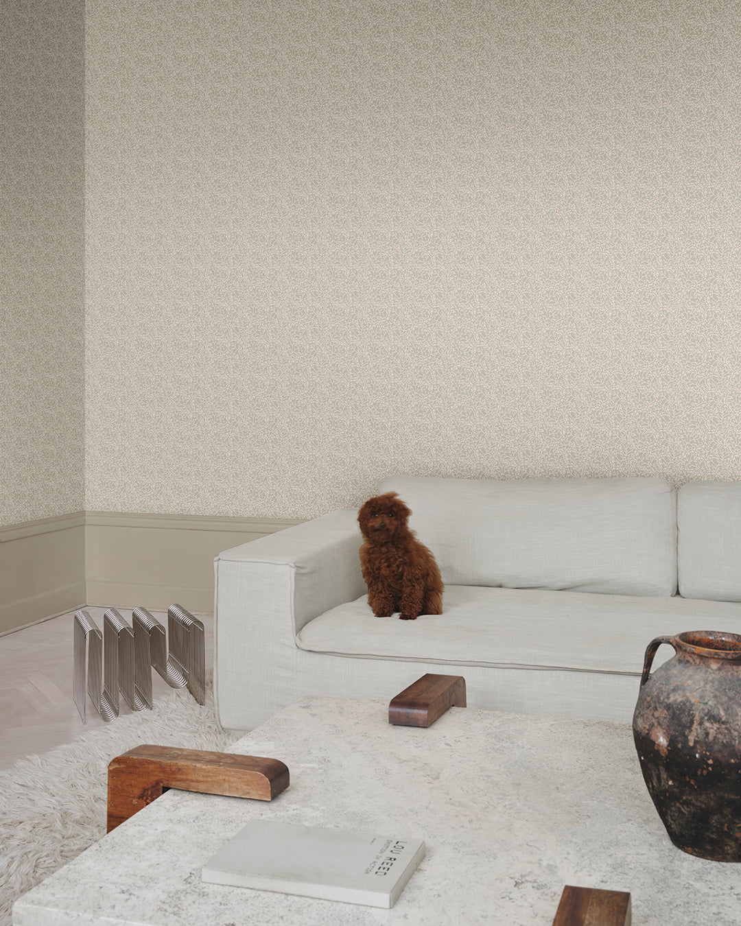 Whimsical Coral Garden Green Wallpaper