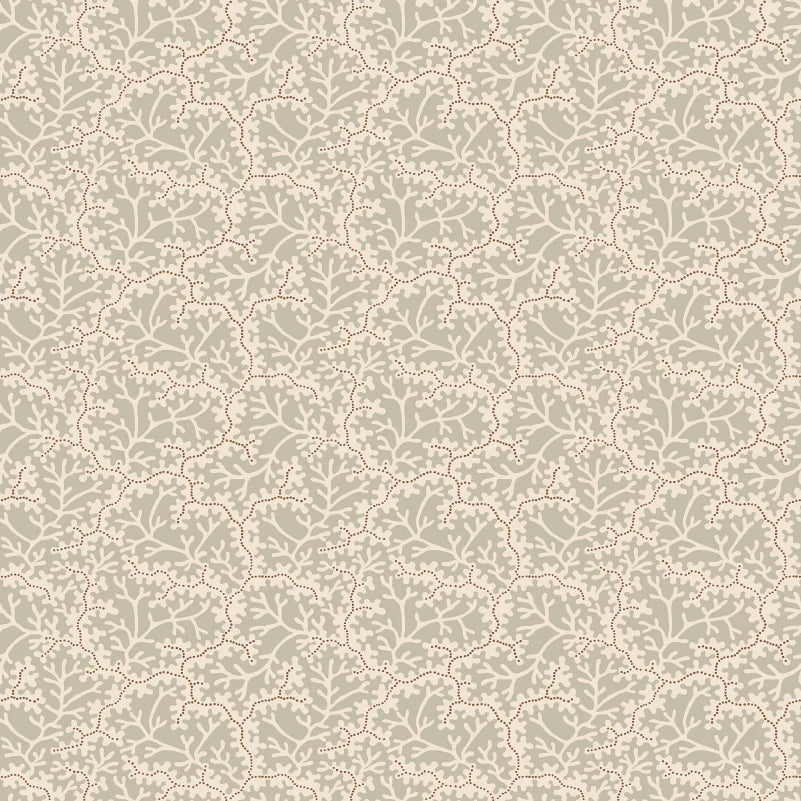 Whimsical Coral Garden Green Wallpaper