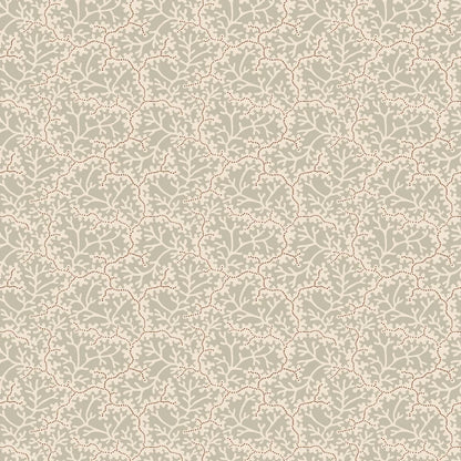Whimsical Coral Garden Green Wallpaper