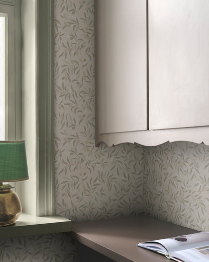  Olivia in Sage Green captures the essence of the Mediterranean with its delicate olive branches and whispering leaves. 