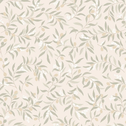  Olivia in Sage Green captures the essence of the Mediterranean with its delicate olive branches and whispering leaves. 