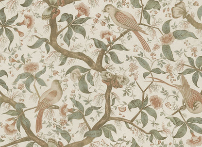 Bring the charm of antique Southern European textiles into your space with this elegant wallpaper. Flourishing trees adorned with imaginative birds create a mesmerizing garden scene on your walls. The Alexa design combines historical inspiration with a lush green palette for a stunning, timeless look.