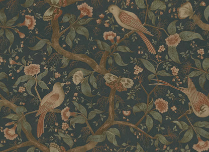 Inspired by an antique Southern European textile, the Alexa pattern blooms with imaginative birds amidst flourishing trees. This design envelops your space in historical charm and romance, all set against a soothing classic blue backdrop.