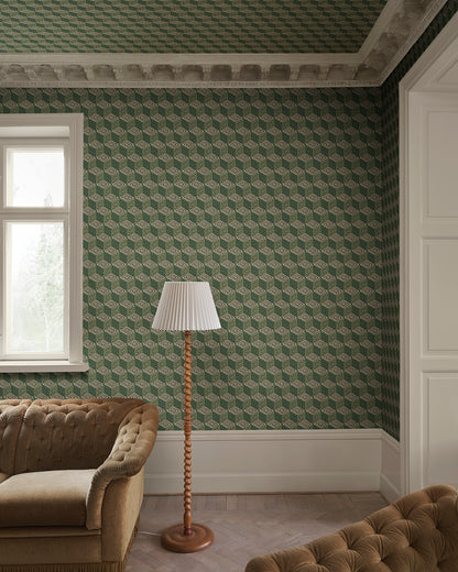 Infuse elegance with Chiara's geometric design in lush green. Inspired by Como's silk production, this small-pattern marvel adds international flair.