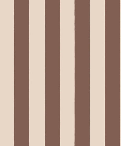 Sam in Burgundy is a sophisticated stripe pattern, blending Southern European elegance with rich, warm colors. Ideal for creating visual height and adding a touch of timeless charm to any space. This wallpaper can be used alone or paired with other designs for a coordinated look.