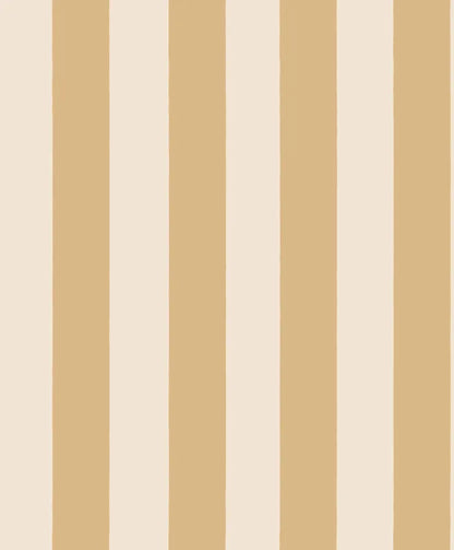 The Sam, Honey wallpaper features timeless stripes in warm hues, adding a touch of Southern European elegance to any room. Ideal for those seeking a blend of classic and contemporary style in their space.
