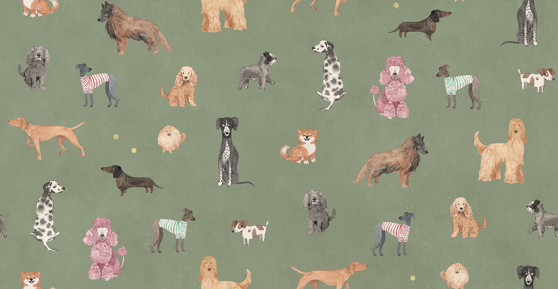Celebrate your love for dogs with the playful Taiga and Friends wallpaper. 