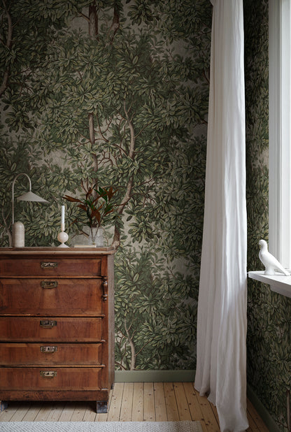  The Charles is a wall mural wraps your space in lush greenery reminiscent of an 18th-century botanical illustration. 