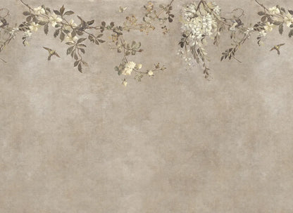 This Nico wallpaper effortlessly transforms any space into a serene haven. Delicately illustrated vines and soft, trailing blossoms create a sense of timeless beauty, evoking images of a sun-drenched pergola. 