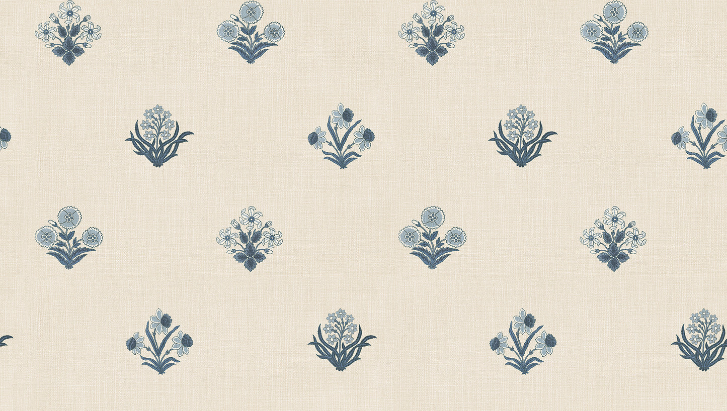 Infuse your space with the serene elegance of the Amy, Blue wallpaper.