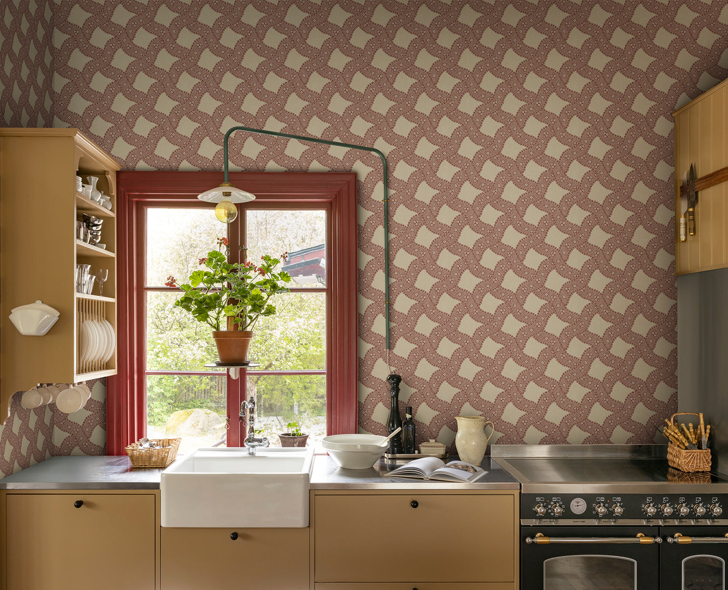  Annie is a stunning reinterpretation of an 18th-century French pattern in Domino Paper style wallpaper. 