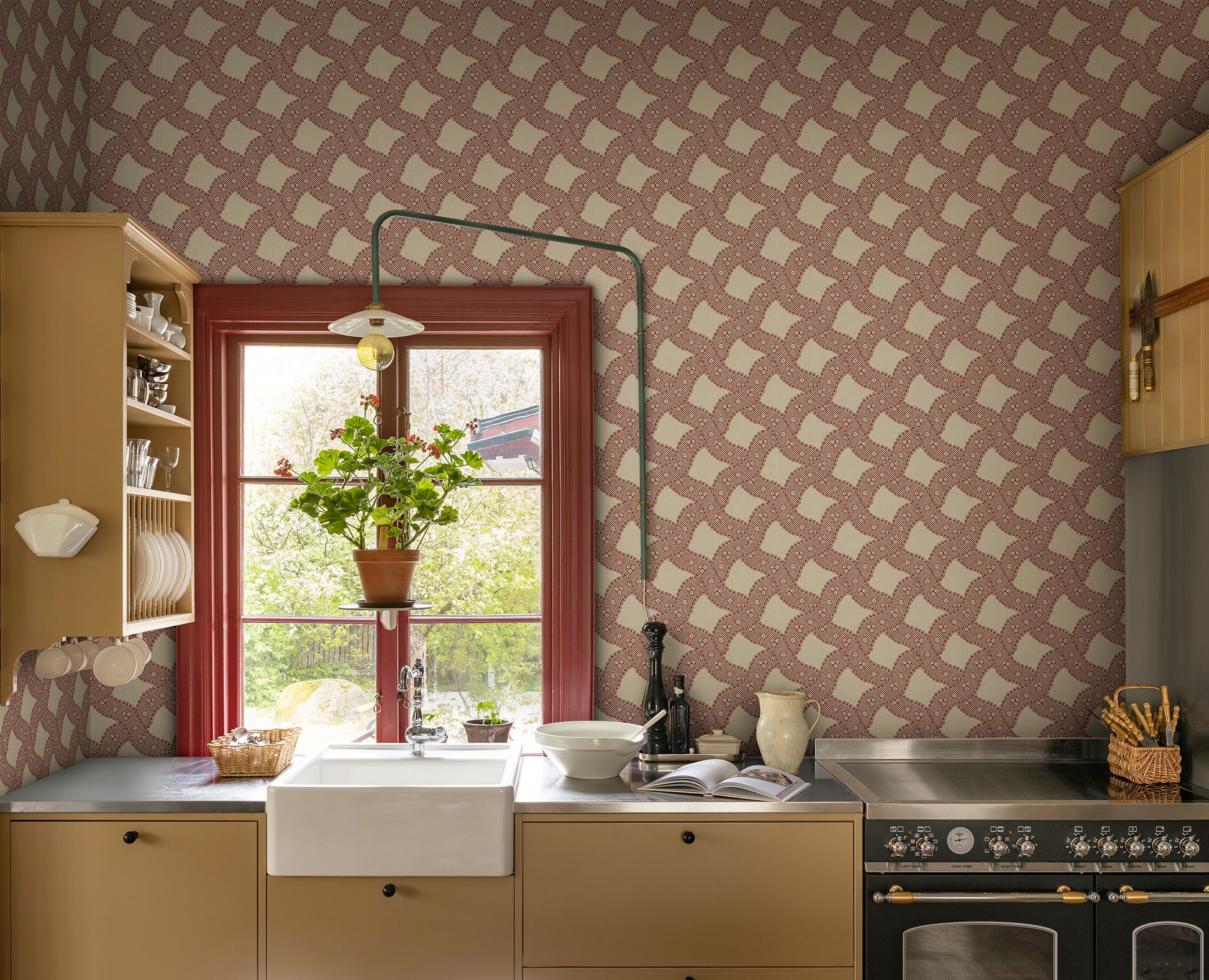  Annie is a stunning reinterpretation of an 18th-century French pattern in Domino Paper style wallpaper. 