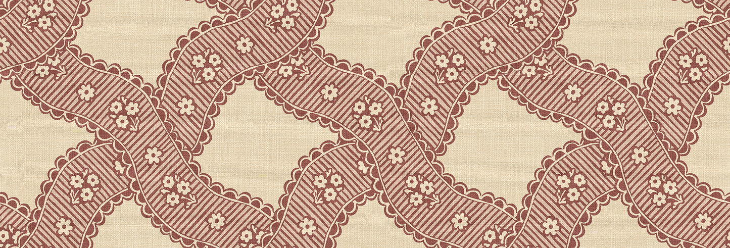  Annie is a stunning reinterpretation of an 18th-century French pattern in Domino Paper style wallpaper. 