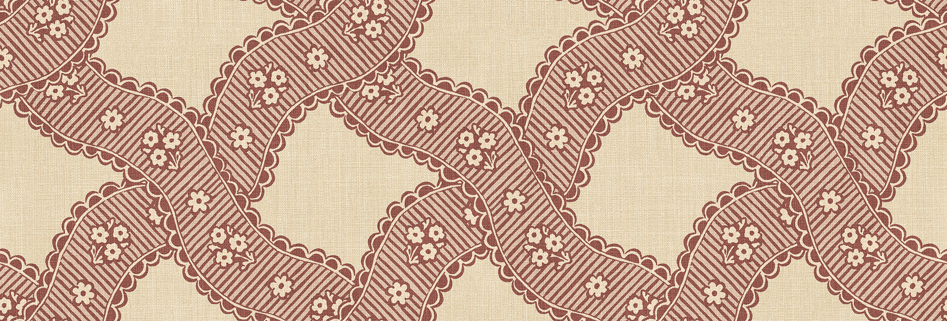  Annie is a stunning reinterpretation of an 18th-century French pattern in Domino Paper style wallpaper. 