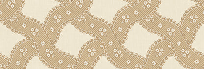 Annie, Honey is a delightful fusion of 18th-century French elegance and Sandberg's modern touch. The wallpaper pattern weaves floral medallions and soft stripes into a warm, honey-toned embrace, perfect for adding a sweet statement to your living space.
