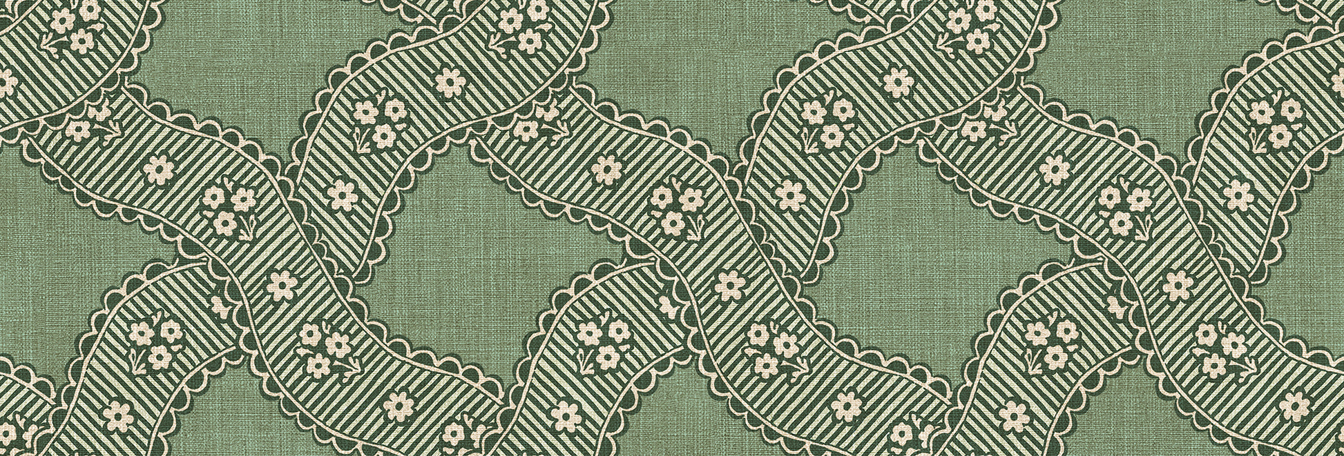 Step into the elegance of 18th-century French design with Annie's medallion pattern. This beautiful green wallpaper blends classic ornamentation with a modern twist