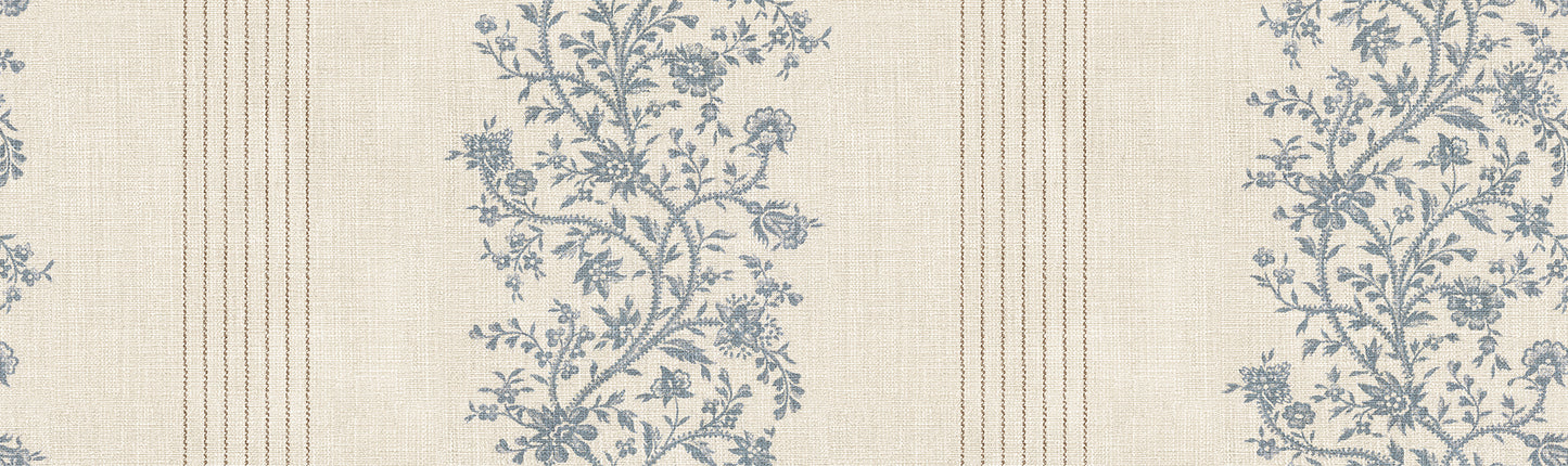  Natalie wallpaper in blue brings a touch of the French countryside to your walls. 