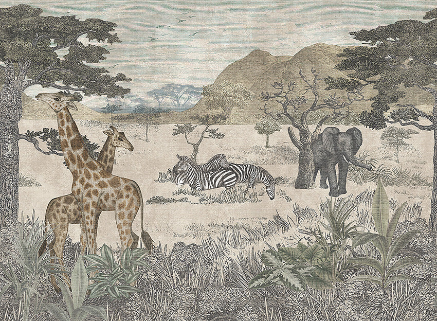 Serengeti - 9574W Mural