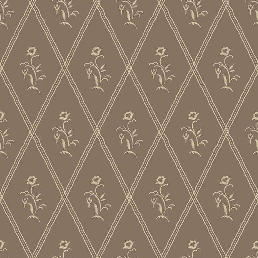 Colored in a captivating dark brown tone with beige detailing, our Signe wallpaper transports you to the allure and splendor of the 1920s. 