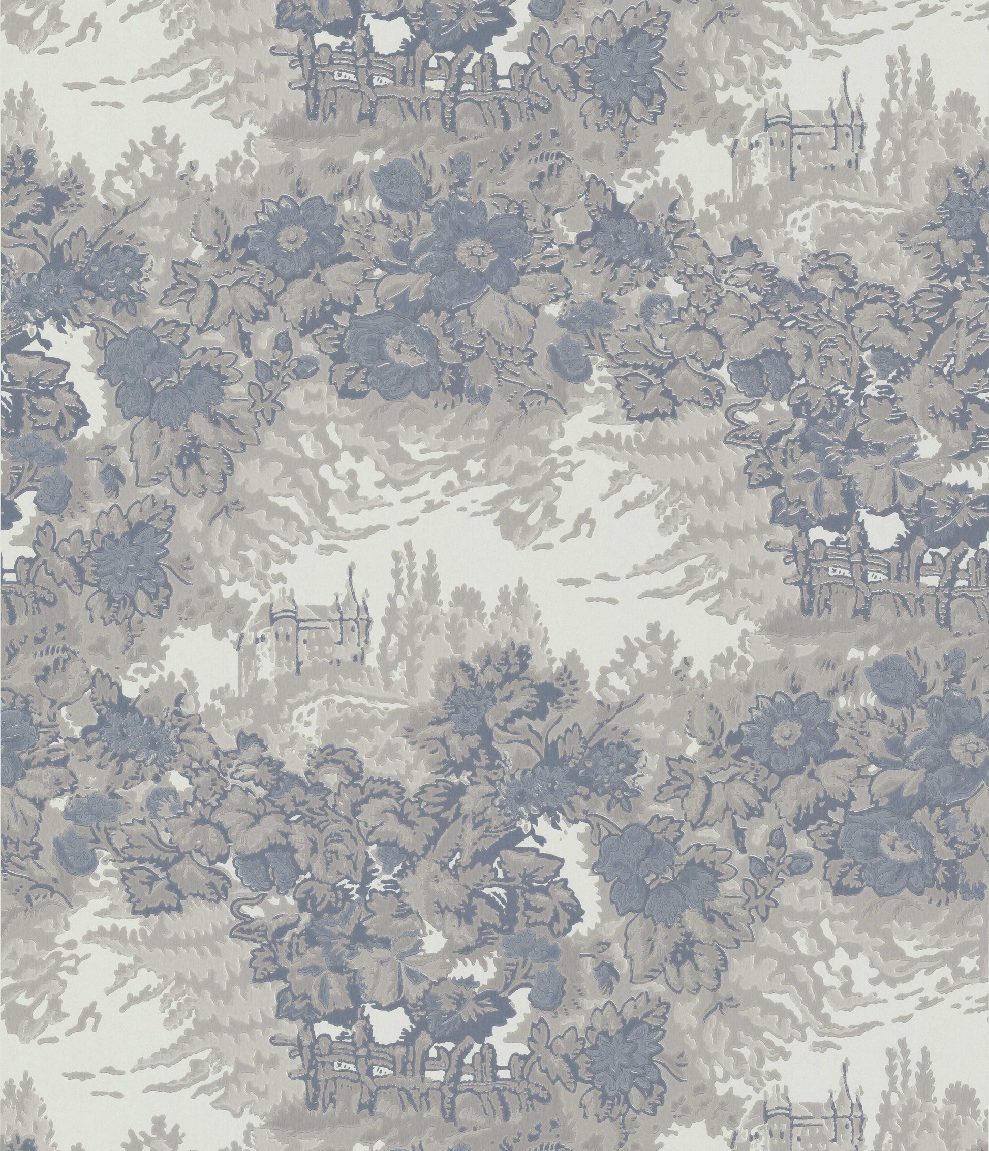 Slottstapet (“Castle Wallpaper”) is an elegant landscape design inspired by the grand interiors of the late 19th century. During this period, exclusive French arabesque patterns and richly decorated wallpapers became highly fashionable among wealthy families, while scenic landscape wallpapers emerged as a new way to bring storytelling and artistry to interior spaces.