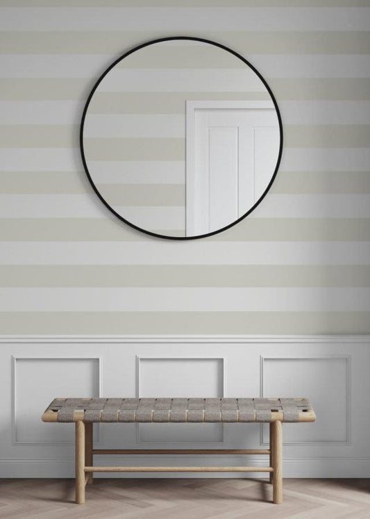 Put this striped wallpaper vertically or horizontally. Let it raise the ceiling or widen the perspective.