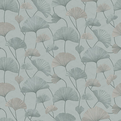 Set on a light blue background with blue, turquoise and shimmering silver, our Sophia wallpaper evokes a sense of tranquillity and serenity.