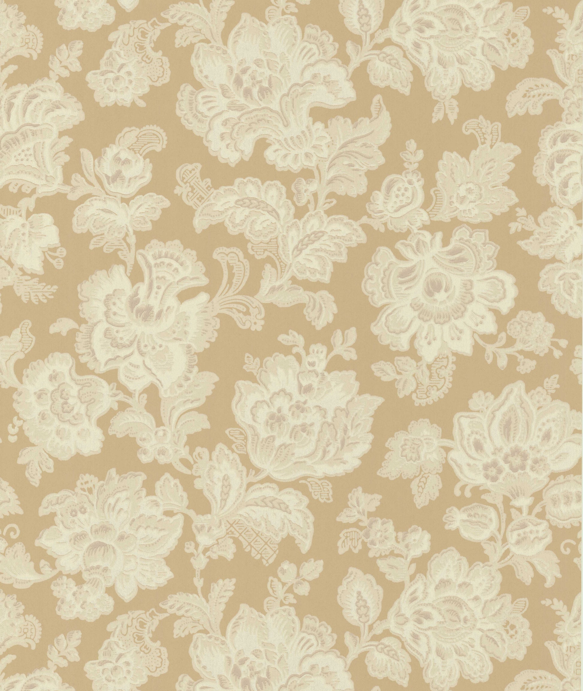 Stor Ros (“Big Rose”) is a classic late-19th-century wallpaper design featuring large, expressive flowers with soft, rounded shapes arranged in a dense, flowing pattern. 