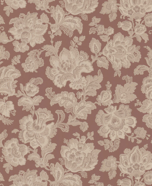 tor Ros (“Big Rose”) is a classic late-19th-century wallpaper design featuring large, expressive flowers with soft, rounded shapes arranged in a dense, flowing pattern. 