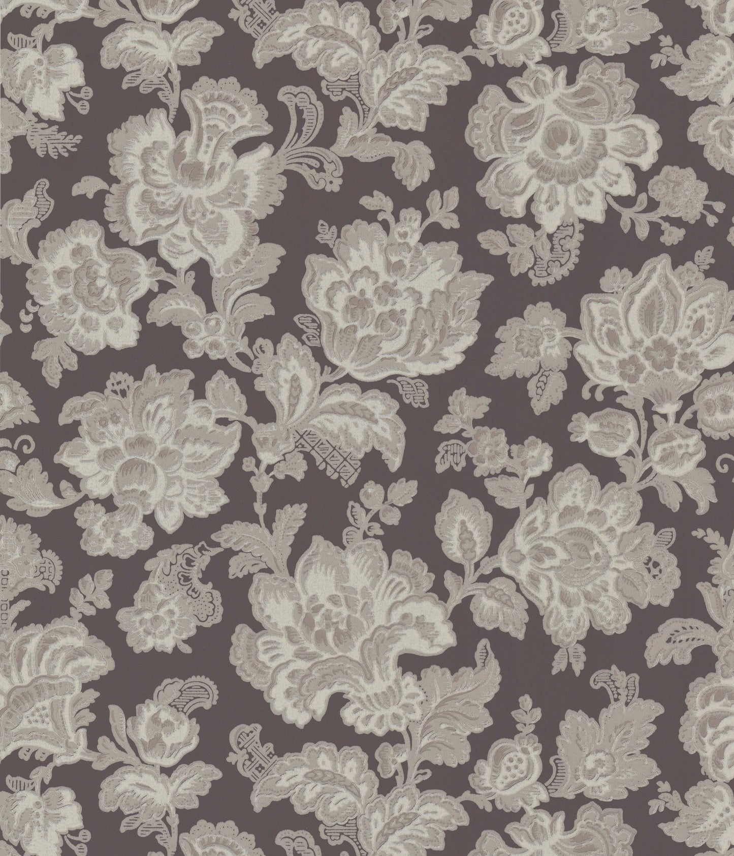 Stor Ros (“Big Rose”) is a classic late-19th-century wallpaper design featuring large, expressive flowers with soft, rounded shapes arranged in a dense, flowing pattern