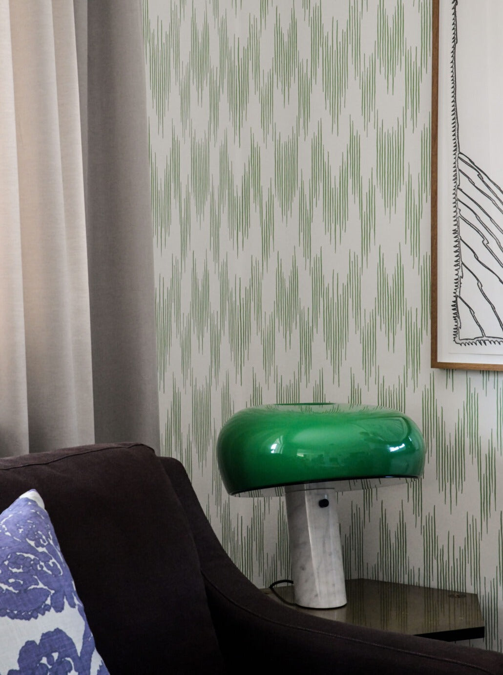Ikat Ivy Green - 13-65 – Scandinavian Wallpaper