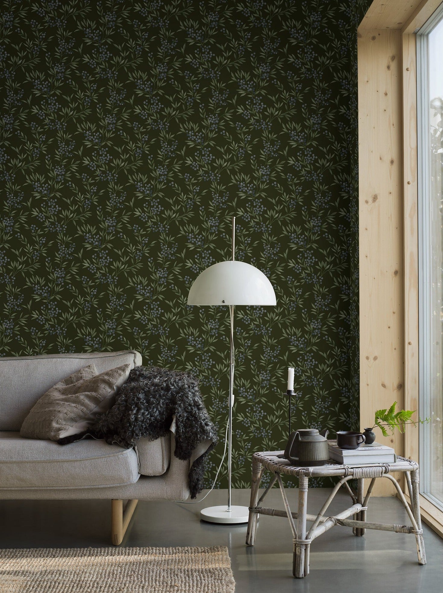 Forest Berries wallpaper is rich with the delights of a Nordic summer forest.