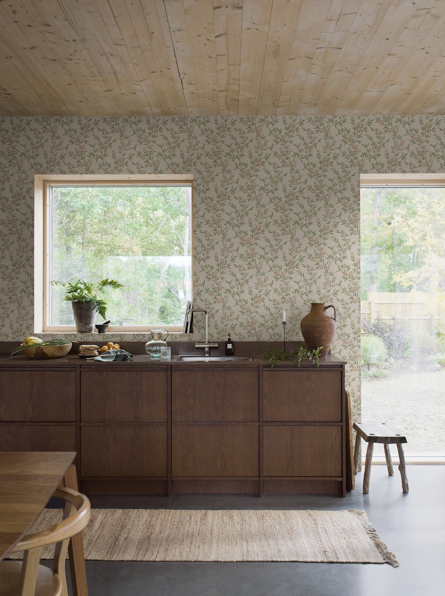 Forest Berries wallpaper is rich with the delights of a Nordic summer forest.