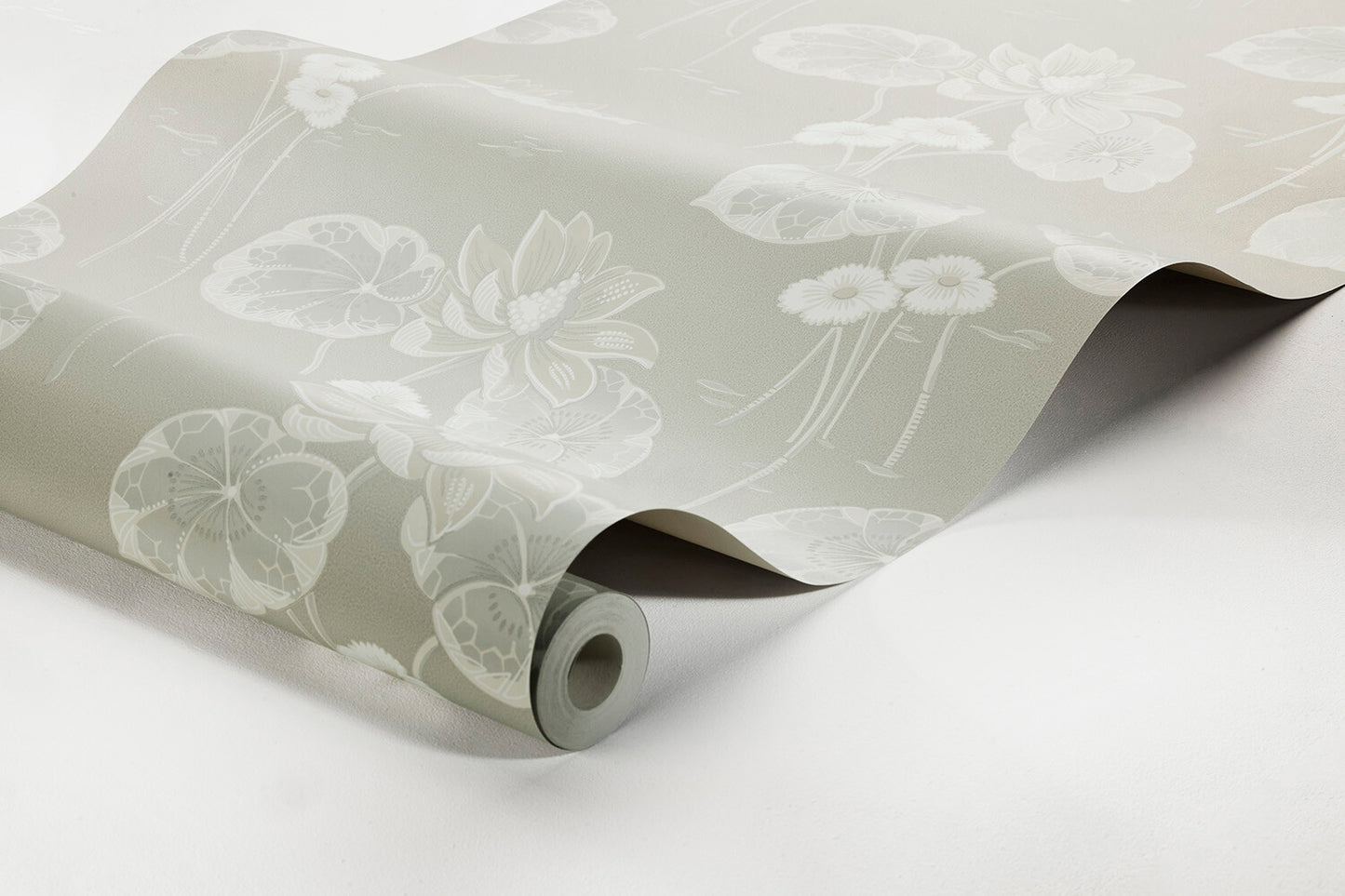  Colored in soft neutral palette of grey, white and gently shimmering silver tones, our Haga wallpaper is inspired by the beauty of Swedish nature. 