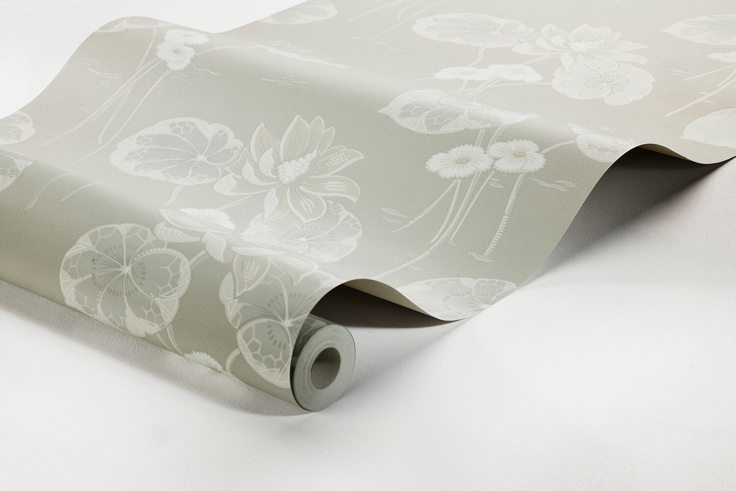  Colored in soft neutral palette of grey, white and gently shimmering silver tones, our Haga wallpaper is inspired by the beauty of Swedish nature. 